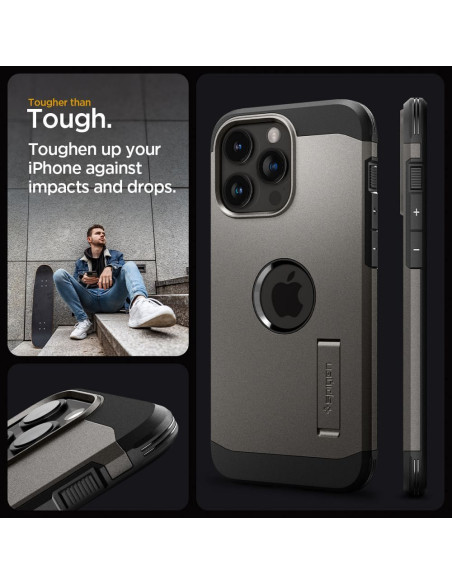 SPIGEN Tough Armor MAG compatible with MagSafe for IPHONE 15 PRO gunmetal