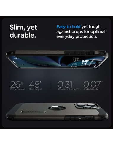 SPIGEN Tough Armor MAG compatible with MagSafe for IPHONE 15 PRO gunmetal