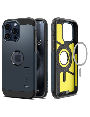 SPIGEN Tough Armor MAG Coque compatible avec MagSafe pour IPHONE 15 PRO ardoise métal
