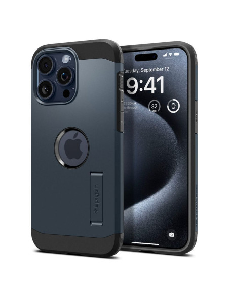 SPIGEN Tough Armor MAG Coque compatible avec MagSafe pour IPHONE 15 PRO ardoise métal