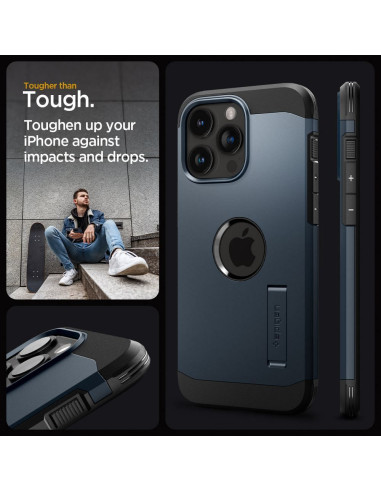 SPIGEN Tough Armor MAG Coque compatible avec MagSafe pour IPHONE 15 PRO ardoise métal