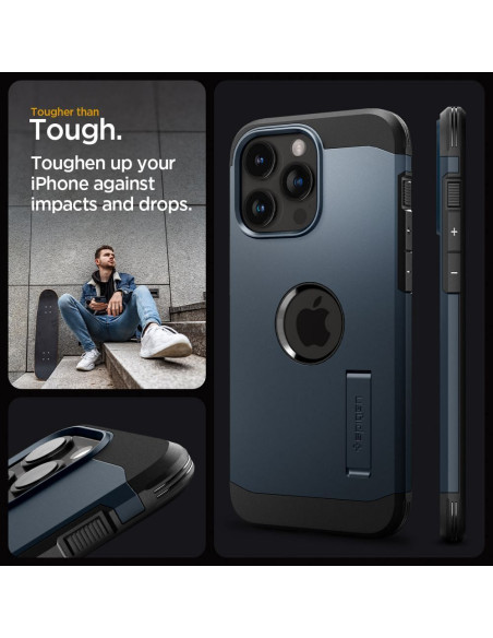 SPIGEN Tough Armor MAG Coque compatible avec MagSafe pour IPHONE 15 PRO ardoise métal