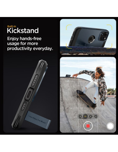 SPIGEN Tough Armor MAG Coque compatible avec MagSafe pour IPHONE 15 PRO ardoise métal
