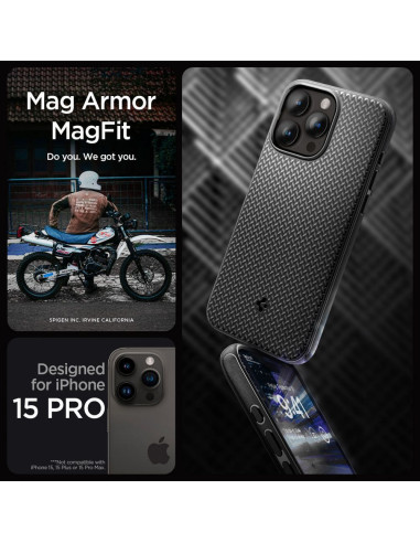 SPIGEN Mag Armor compatible with MagSafe for IPHONE 15 PRO matte black
