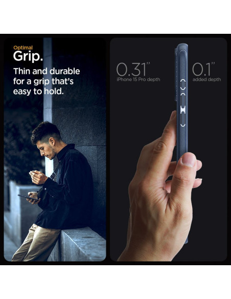 SPIGEN Mag Armor compatible with MagSafe for IPHONE 15 PRO navy blue