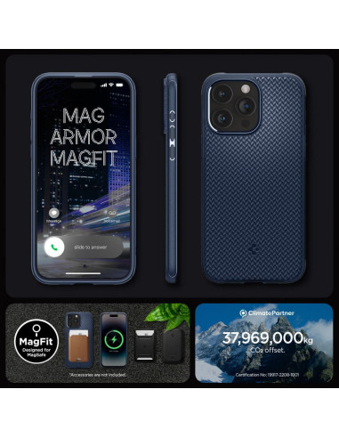 SPIGEN Mag Armor compatible with MagSafe for IPHONE 15 PRO navy blue