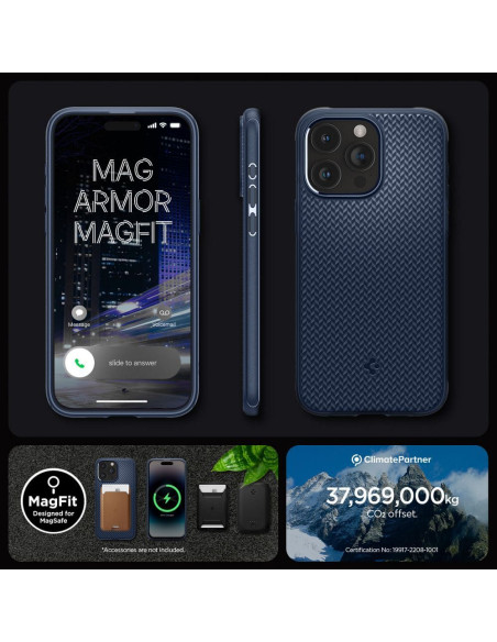 SPIGEN Mag Armor compatible with MagSafe for IPHONE 15 PRO navy blue