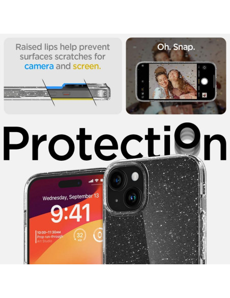 SPIGEN Liquid Crystal Coque pour IPHONE 15 cristal pailleté