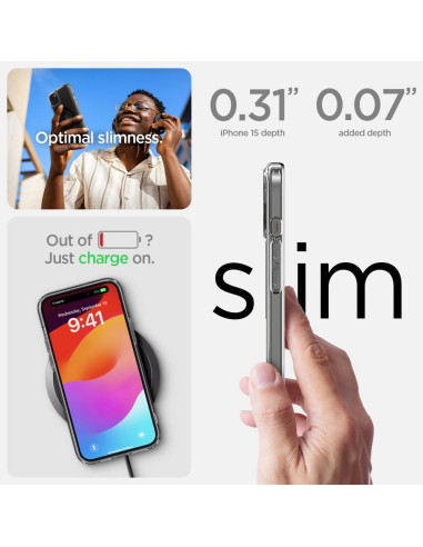 SPIGEN Ultra Hybrid Coque compatible Mag pour IPHONE 15 noir