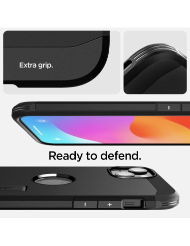SPIGEN Tough Armor Coque compatible MAG pour IPHONE 15 noir