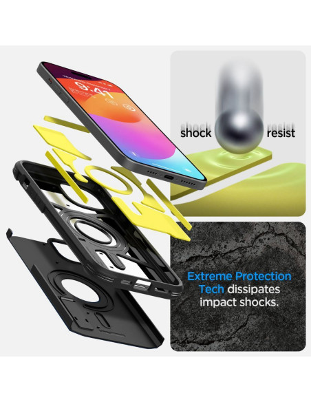 SPIGEN Tough Armor Coque compatible MAG pour IPHONE 15 noir