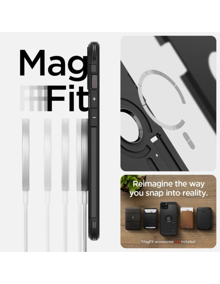SPIGEN Tough Armor Coque compatible MAG pour IPHONE 15 noir