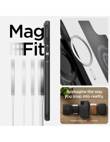 SPIGEN Coque compatible Mag Armor pour IPHONE 15 noir mat