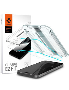 Verre trempé "EZ FIT" de SPIGEN Glas.TR 2-pack pour IPHONE 15 transparent