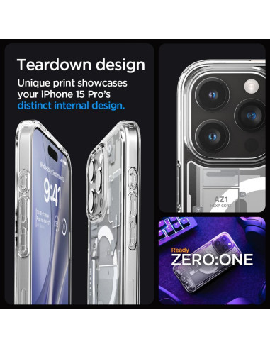 SPIGEN Ultra Hybrid Mag compatible with MagSafe for IPHONE 15 PRO zero one white