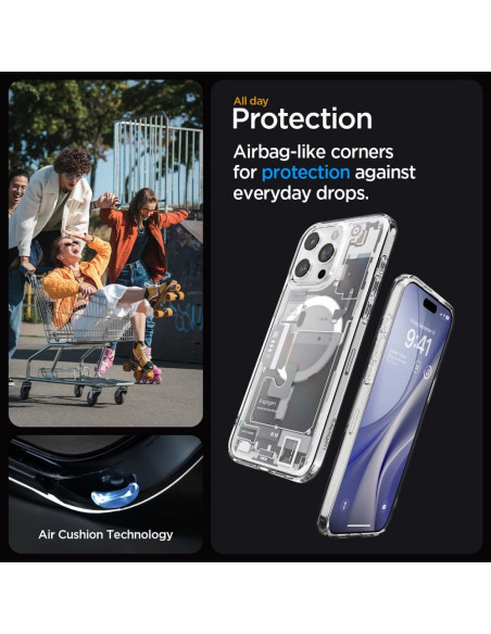 SPIGEN Ultra Hybrid Mag compatible with MagSafe for IPHONE 15 PRO zero one white