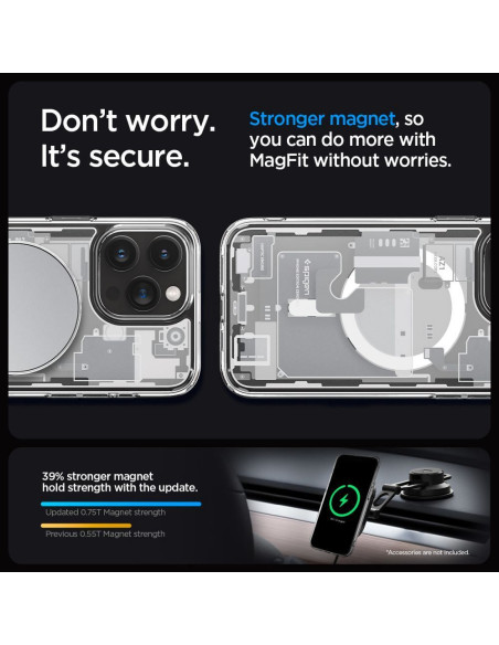 SPIGEN Ultra Hybrid Mag compatible with MagSafe for IPHONE 15 PRO zero one white