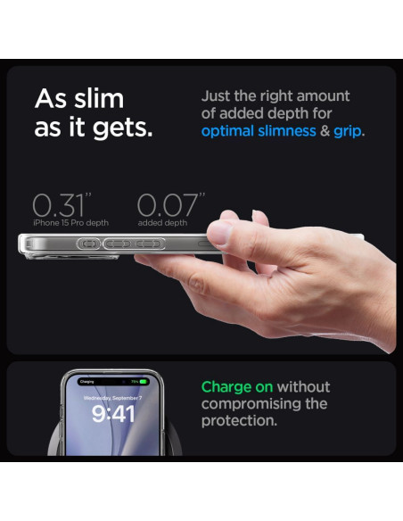 SPIGEN Ultra Hybrid Mag compatible with MagSafe for IPHONE 15 PRO zero one white