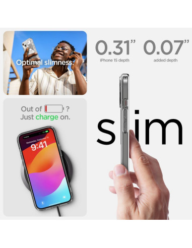 SPIGEN Ultra Hybrid Mag compatible with MagSafe for IPHONE 15 zero one white