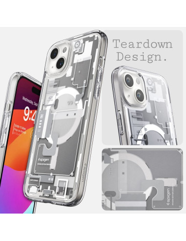 SPIGEN Ultra Hybrid Mag compatible with MagSafe for IPHONE 15 zero one white