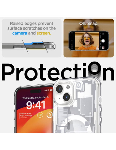 SPIGEN Ultra Hybrid Mag compatible with MagSafe for IPHONE 15 zero one white
