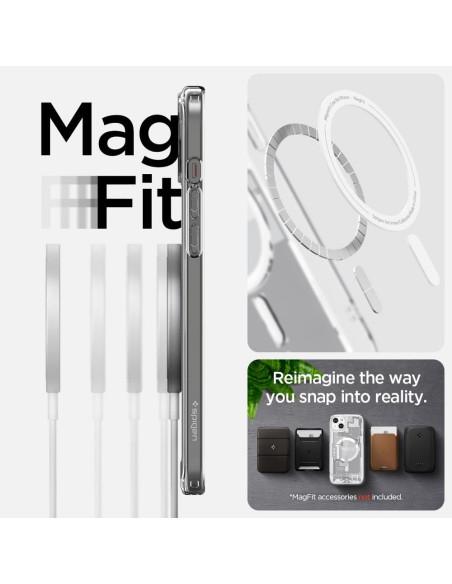 SPIGEN Ultra Hybrid Mag compatible with MagSafe for IPHONE 15 zero one white