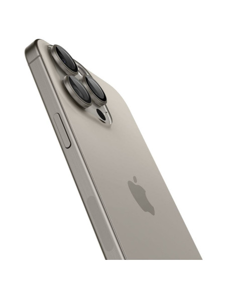 SPIGEN OPTIK.TR "EZ FIT" Protecteur de caméra 2-pack pour IPHONE 14 PRO / PRO MAX / 15 PRO / PRO MAX titane naturel