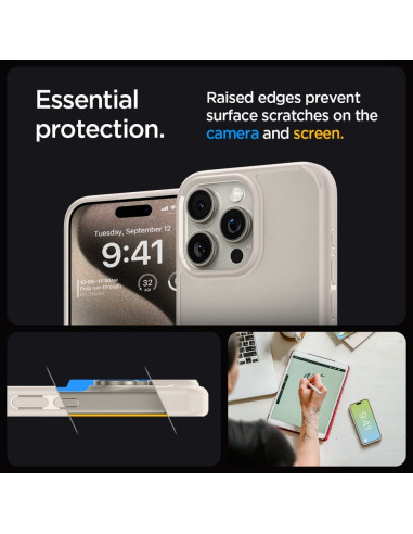 SPIGEN Ultra Hybrid Coque pour IPHONE 15 PRO MAX titatnium naturel