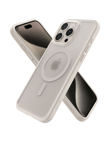 SPIGEN Ultra Hybrid Coque compatible Mag pour IPHONE 15 PRO MAX frost natural titanium