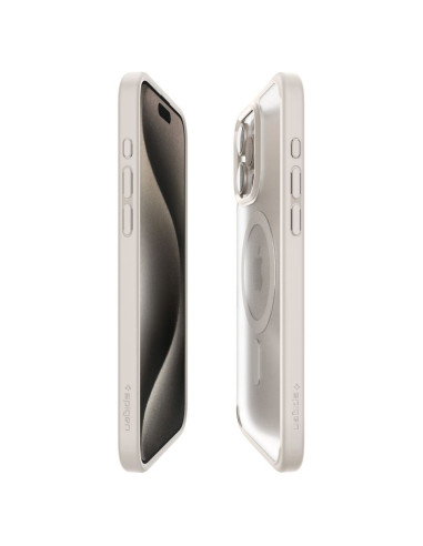 SPIGEN Ultra Hybrid Coque compatible Mag pour IPHONE 15 PRO MAX frost natural titanium
