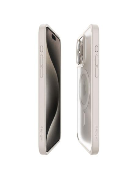 SPIGEN Ultra Hybrid Coque compatible Mag pour IPHONE 15 PRO MAX frost natural titanium