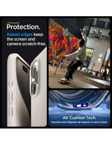 SPIGEN Liquid Air Coque pour IPHONE 15 PRO MAX titane naturel
