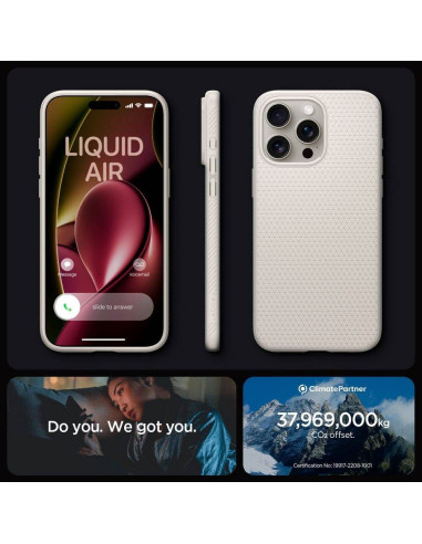 SPIGEN Liquid Air Coque pour IPHONE 15 PRO MAX titane naturel