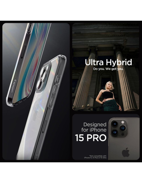 SPIGEN Ultra Hybrid Coque pour IPHONE 15 PRO space crystal
