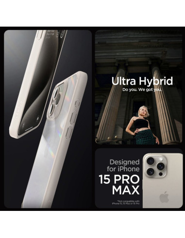 SPIGEN Ultra Hybrid Coque pour IPHONE 15 PRO titane naturel