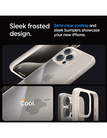 SPIGEN Ultra Hybrid Coque pour IPHONE 15 PRO titane naturel