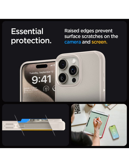 SPIGEN Ultra Hybrid Coque pour IPHONE 15 PRO titane naturel