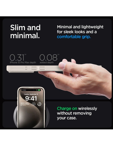 SPIGEN Ultra Hybrid Coque pour IPHONE 15 PRO titane naturel