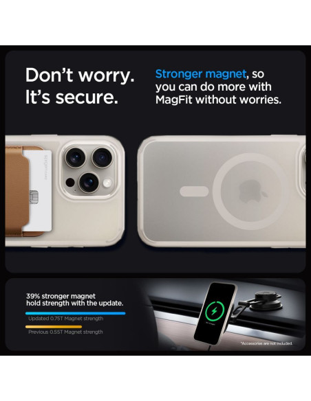 SPIGEN Ultra Hybrid Coque compatible Mag pour IPHONE 15 PRO frost natural titanium