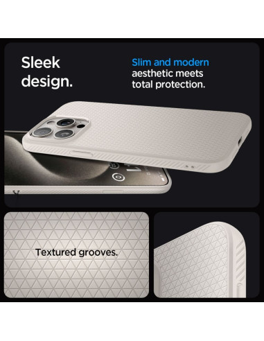 SPIGEN Liquid Air Coque pour IPHONE 15 PRO titane naturel