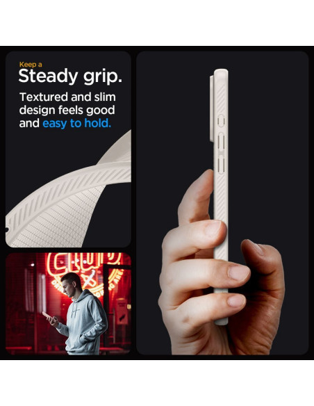 SPIGEN Liquid Air Coque pour IPHONE 15 PRO titane naturel