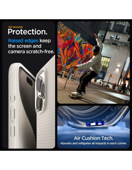 SPIGEN Liquid Air Coque pour IPHONE 15 PRO titane naturel