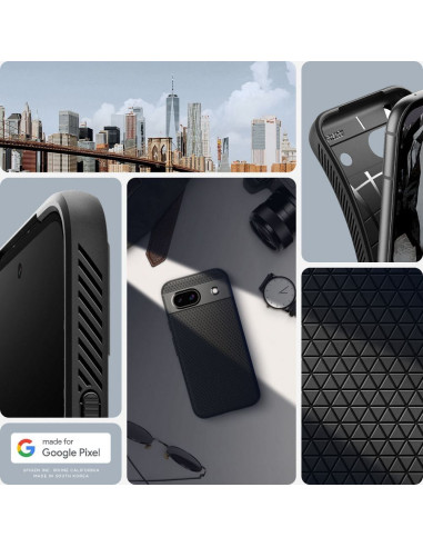 Coque SPIGEN Liquid Air pour GOOGLE PIXEL 8A noir mat