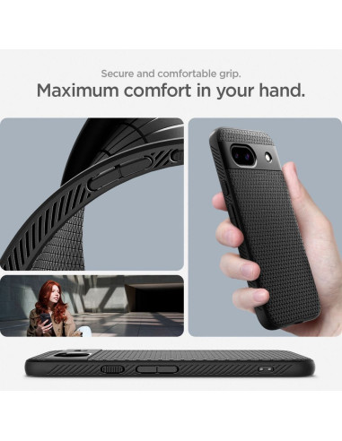 Coque SPIGEN Liquid Air pour GOOGLE PIXEL 8A noir mat
