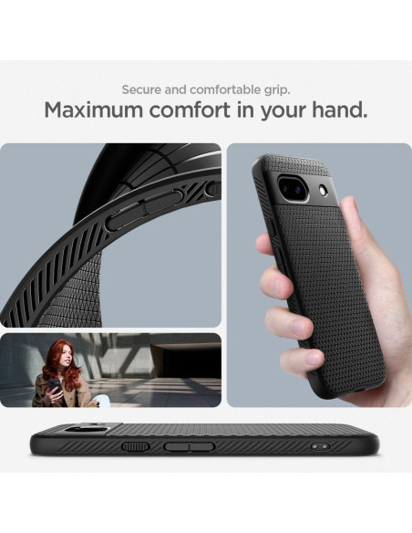 Coque SPIGEN Liquid Air pour GOOGLE PIXEL 8A noir mat