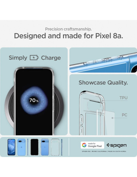 SPIGEN Ultra Hybrid Coque pour GOOGLE PIXEL 8A clair comme du cristal