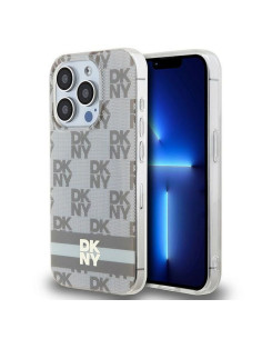 Coque pour IPHONE 15 Pro Max compatible avec MagSafe DKHMP15XHCPTSE (DKNY HC MagSafe PC TPU Checkered Pattern W/Printed Stripes)