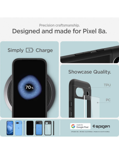 SPIGEN Ultra Hybrid Coque pour GOOGLE PIXEL 8A noir mat