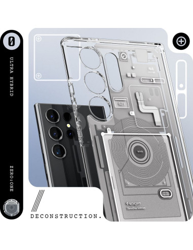 Coque SPIGEN Ultra Hybride pour SAMSUNG S24 ULTRA zero one blanc