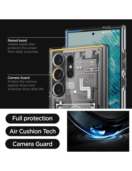 Coque SPIGEN Ultra Hybride pour SAMSUNG S24 ULTRA zero one blanc